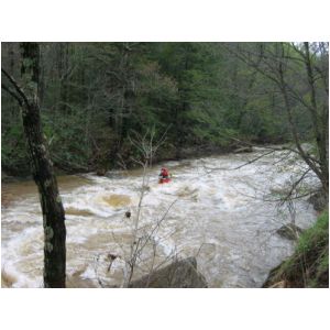 Scott Gravatt continuing below the big South Fork rapid (Photo by Lou Campagna - 4/26/04)