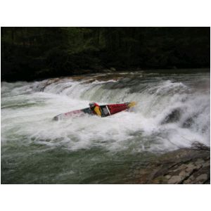 Lou Campagna running second of Three Falls a.k.a. Crapper Falls  (Photo by Scott Gravatt - 4/27/04)