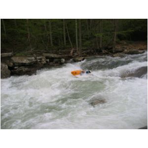 Keith Merkel deep bracing in Bridge Rapid (Photo by Scott Gravatt - 4/27/04)