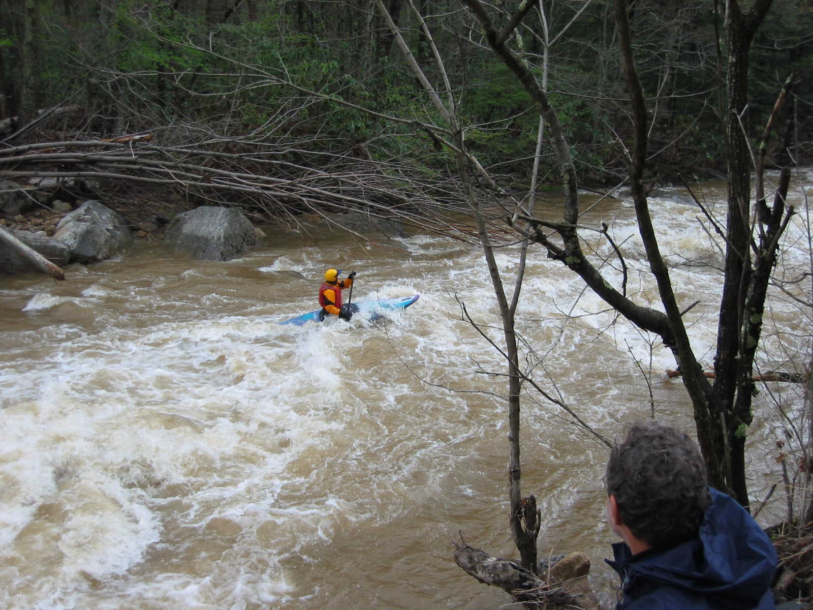 Zman in runout of the big South Fork rapid (Photo by Lou Campagna - 4/26/04)