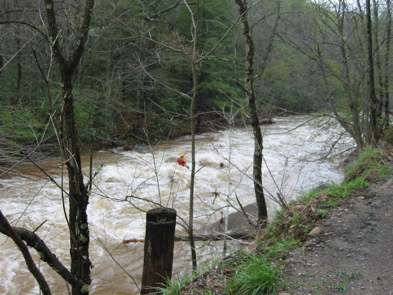 Zman continuing below the big South Fork rapid (Photo by Lou Campagna - 4/26/04)