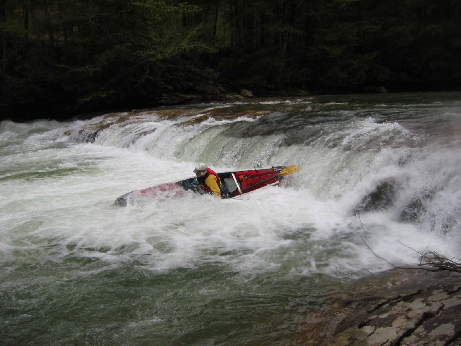 Lou Campagna running second of Three Falls a.k.a. Crapper Falls (Photo by Scott Gravatt - 4/27/04)