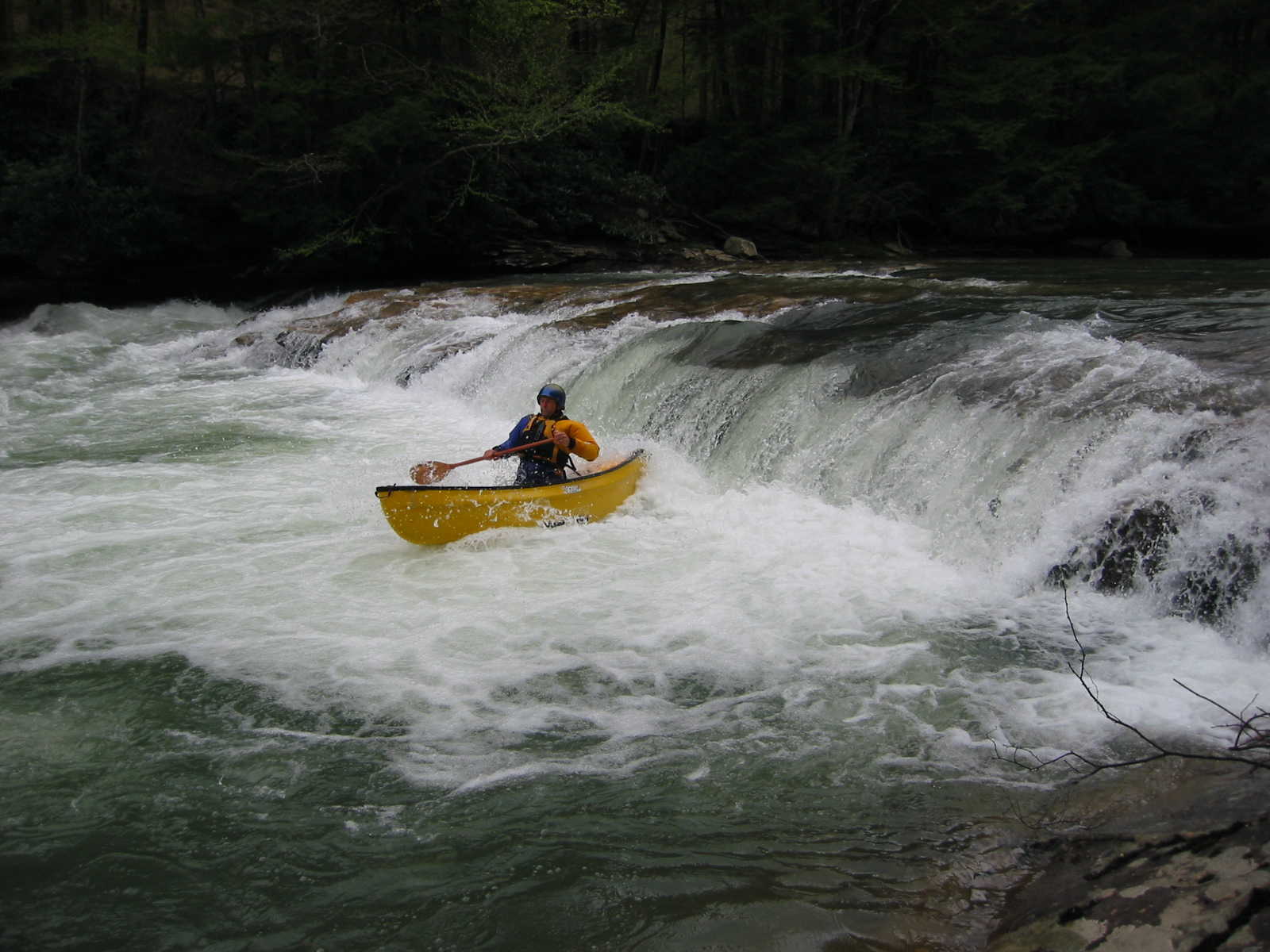 Jim Pruitt in Crapper Falls (Photo by Scott Gravatt - 4/27/04)