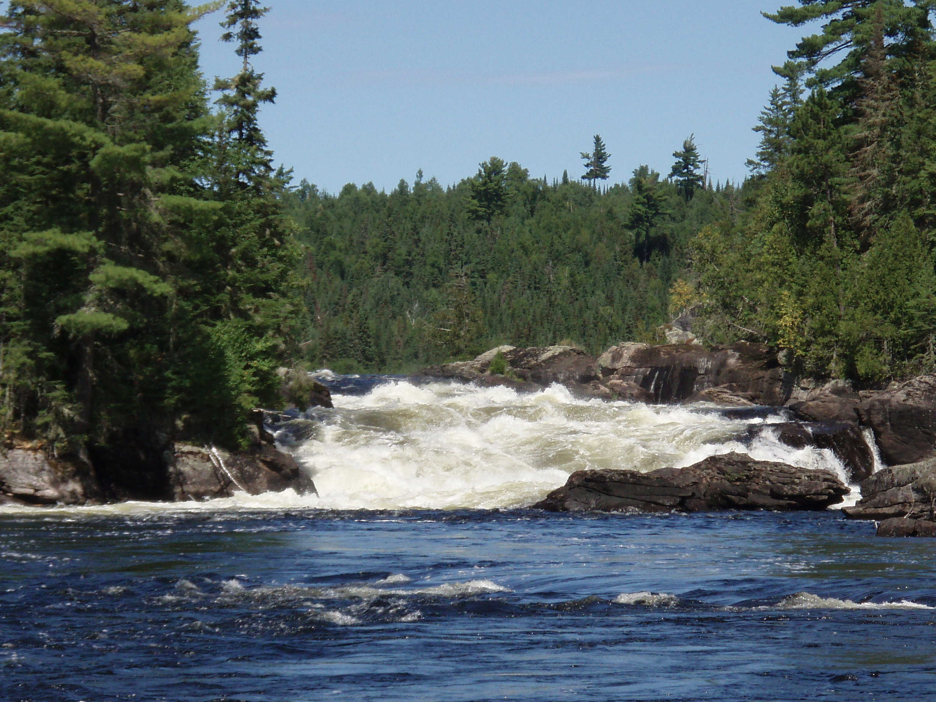 Looking back up at 'Chute du Sault du Crapaud' (Photo by Keith Merkel - 8/7/07)