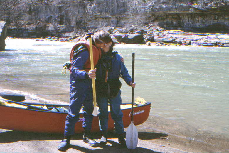Bad paddle day for Scott & Denise (Photo by Bob Maxey - 4/10/02) 
