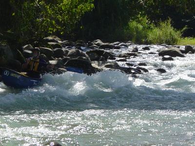 Kim Buttleman looking kosher in the shadows of Pickle Rapid (Photo by Court Ogilvie - 11/02)