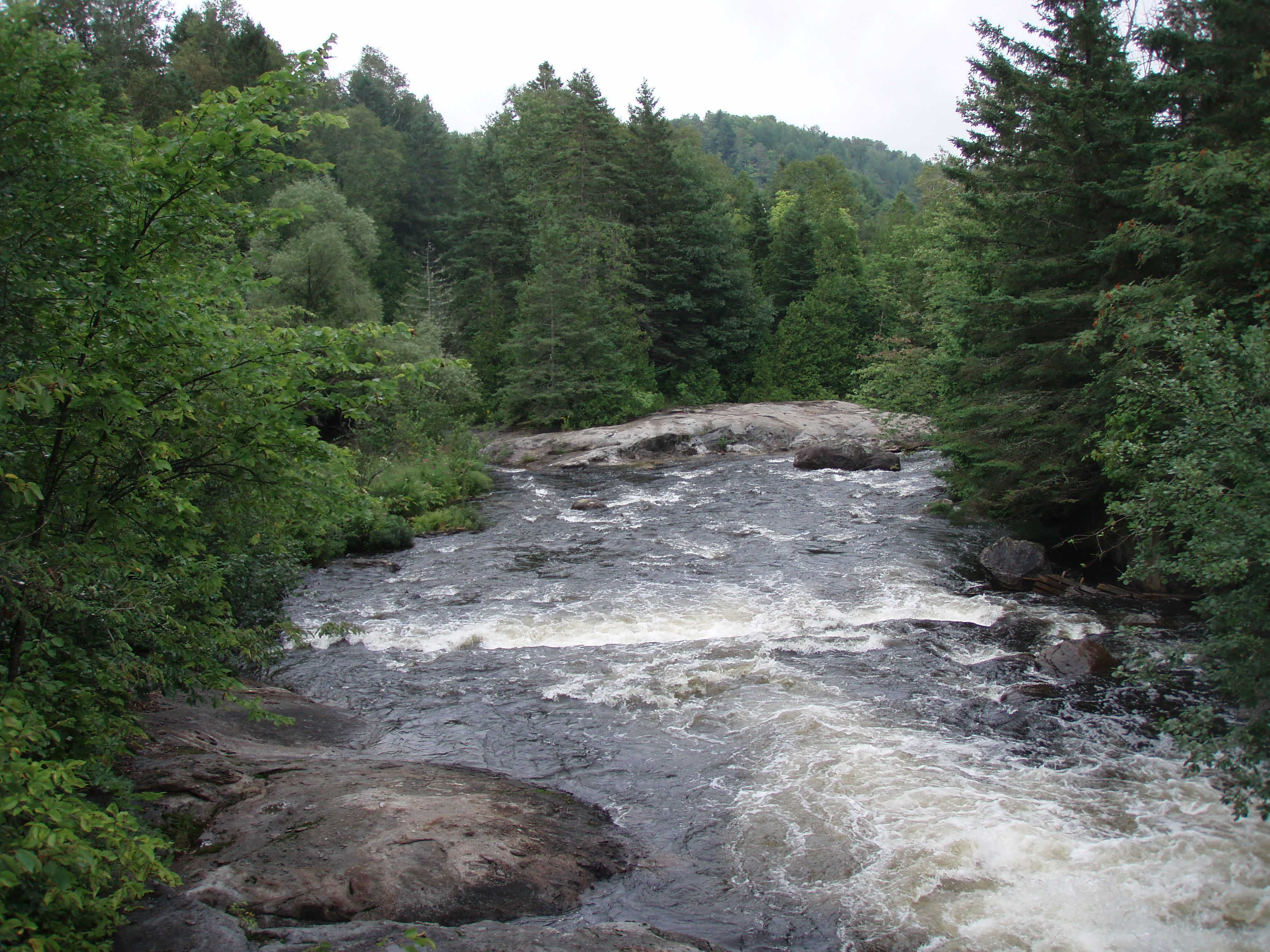 Looking downstream at first class 3-4 rapid from third bridge. (Photo by Keith Merkel - 8/11/08)