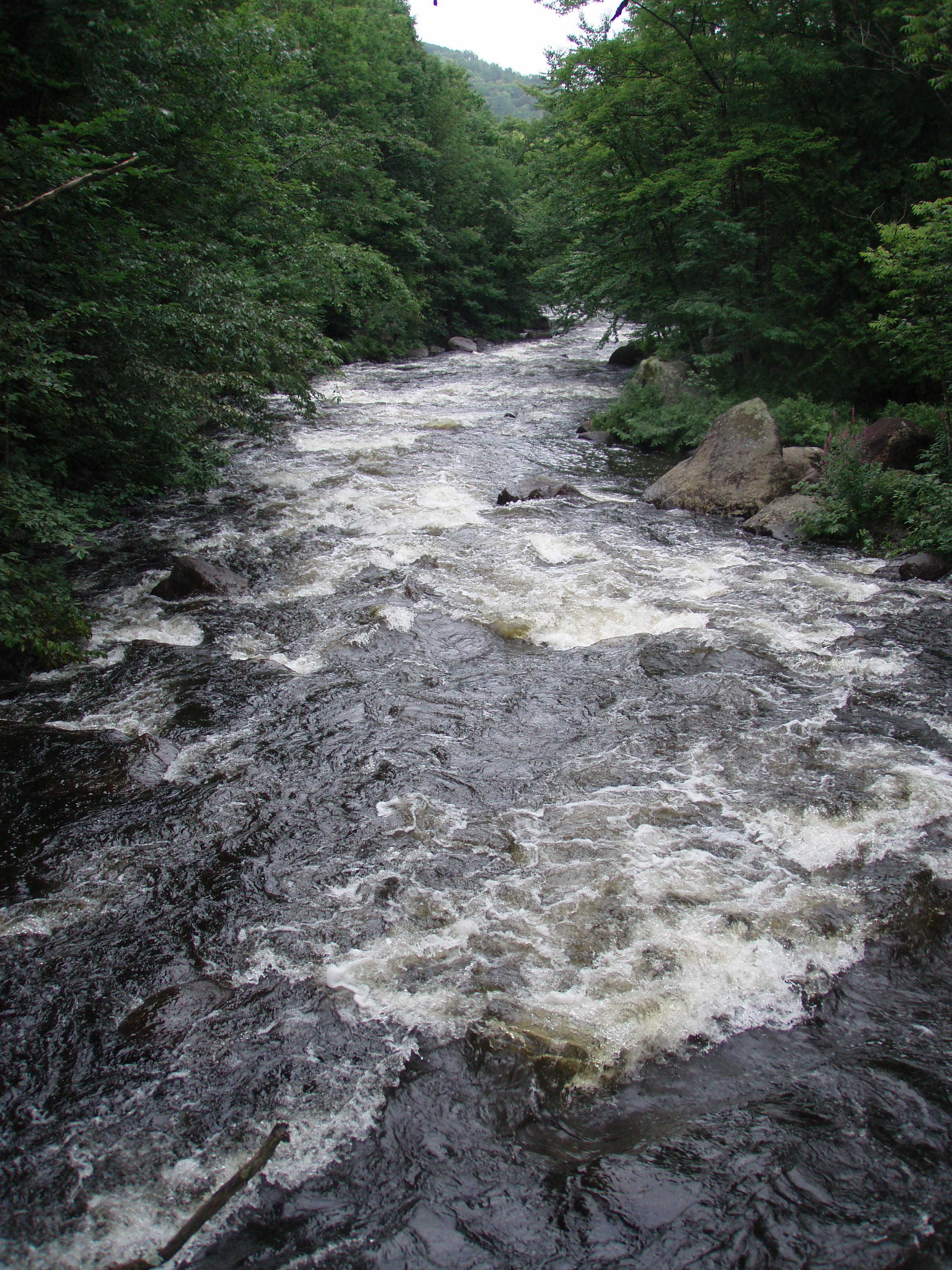 Looking downstream at long class 4 rapid from fourth bridge. (Photo by Keith Merkel - 8/11/08)