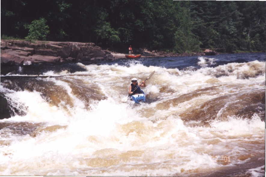 Denise Gravatt running Elizabeth's Rapid (Photo by Keith Merkel - 7/23/01)