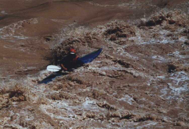 Dave Garrity getting spun around at the top of Lava Falls