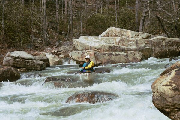 Dave Bussey in Devil's Kitchen (Photo by Keith Merkel - 3/25/00) 