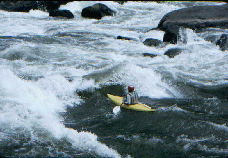 Keith Merkel entering Lower Keeney (Photo by Bob Maxey - 7/3/93)