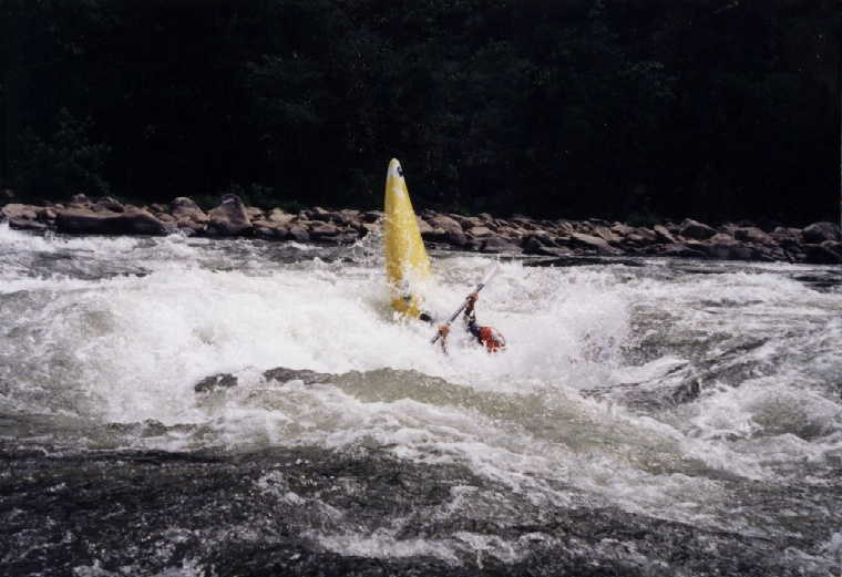 Keith Merkel gets good backender in Endo Waves (Photo taken 7/7/96)