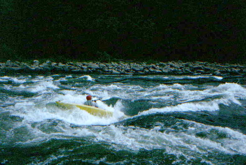 Keith Merkel surfing in Endo Waves (Photo by Bob Maxey - 7/3/93)