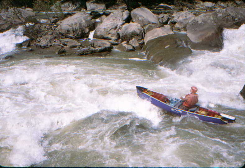 Rick Koller at the bottom of S-Turn @4.9' (Photo by Bob Maxey - 8/18/96)