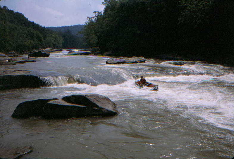 Rick Koller at the start of the gorge section @4.9' (Photo by Bob Maxey - 8/18/96)