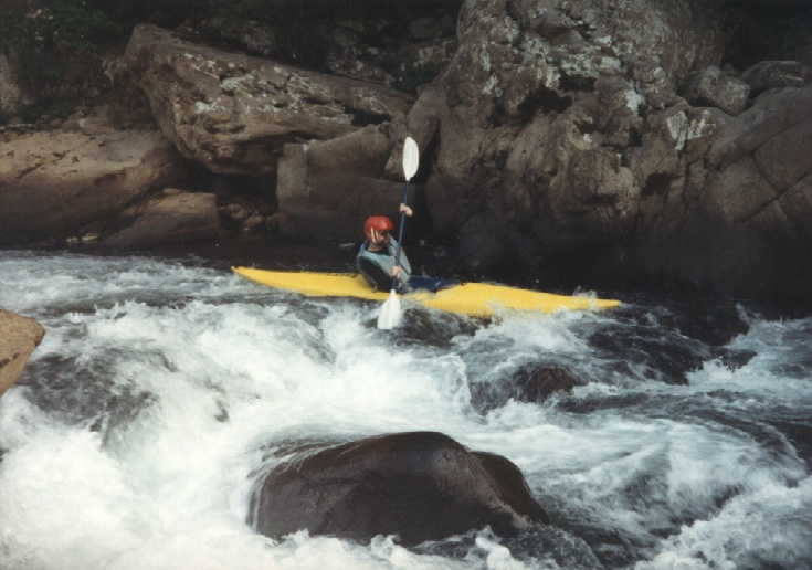 Keith Merkel at the top of S-Turn at low water - 5/25/91